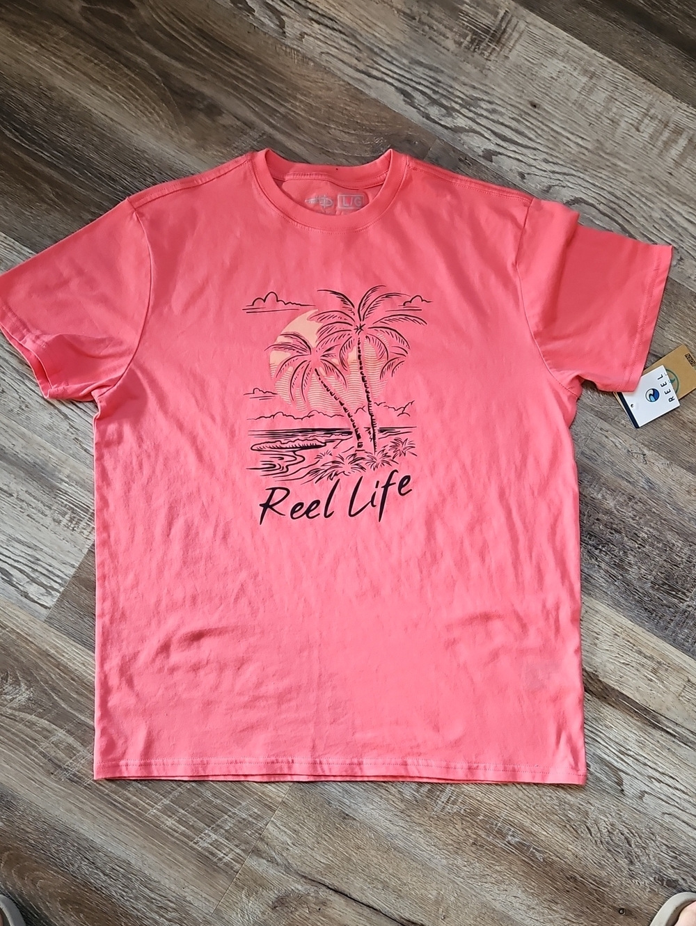 Reel Life Coral Palm Graphic Short Sleeve Tee